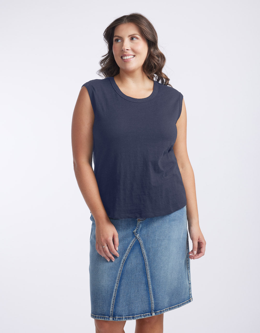 White & Co. Cali Tank Top (Navy)