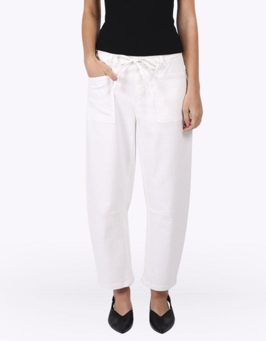 Monaco Leo Barrel Jeans (White)