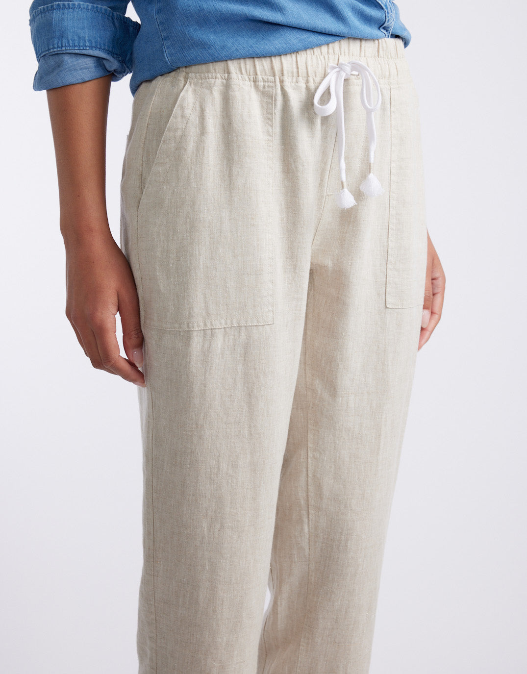 White & Co. Linen Beach Comber Pant (Natural)