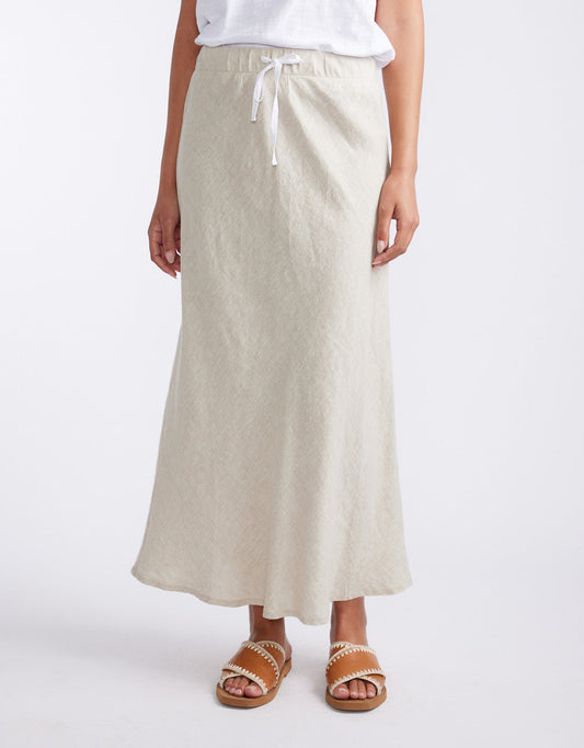 White & Co. Linen Slip Skirt (Natural)