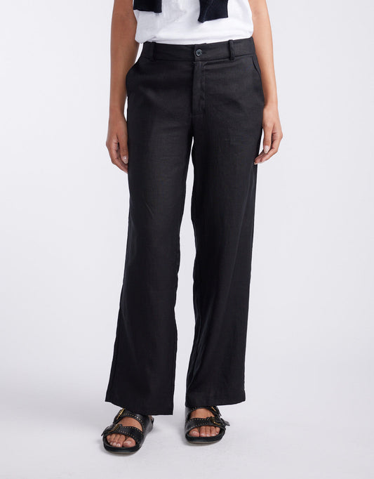 White & Co. Linen Pant (Black)
