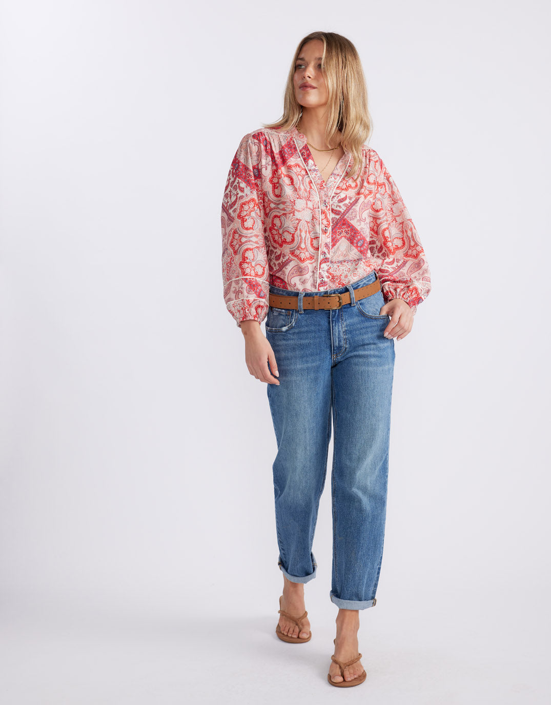 White & Co. Mila Blouse (Sunset Paisley)