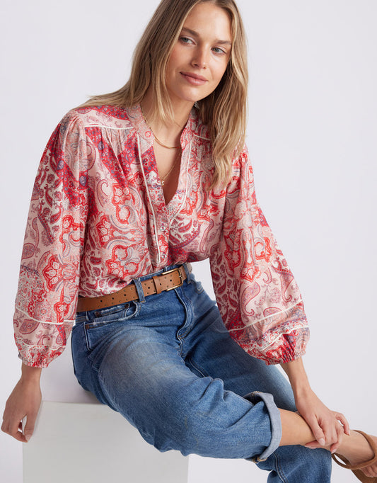 White & Co. Mila Blouse (Sunset Paisley)