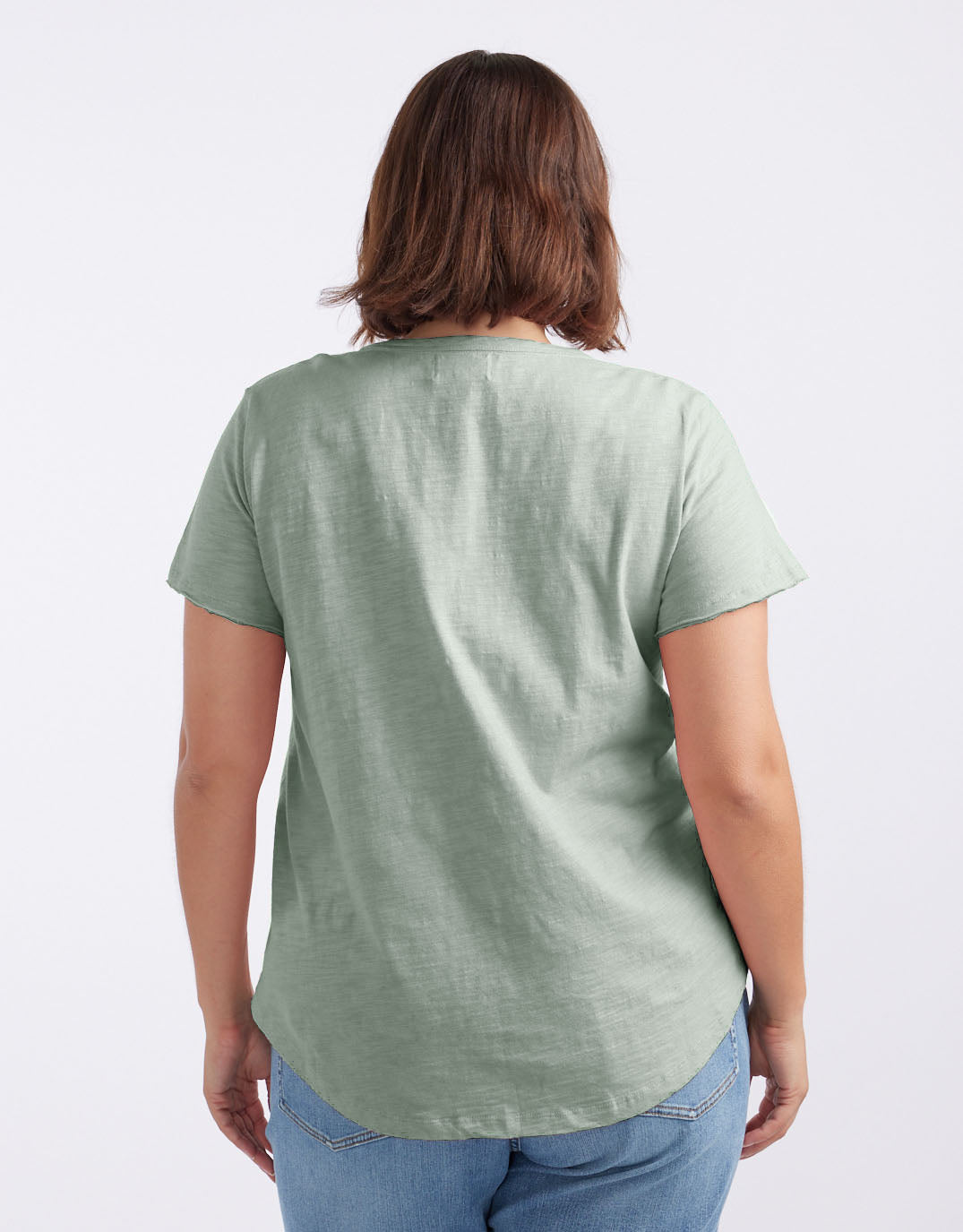 White & Co. Original V Neck T-Shirt (Sage)