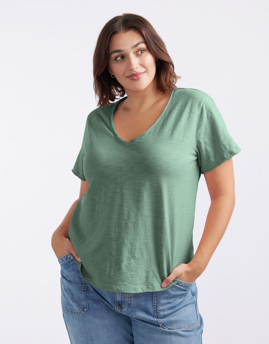 White & Co. Original V Neck T-Shirt (Thyme)