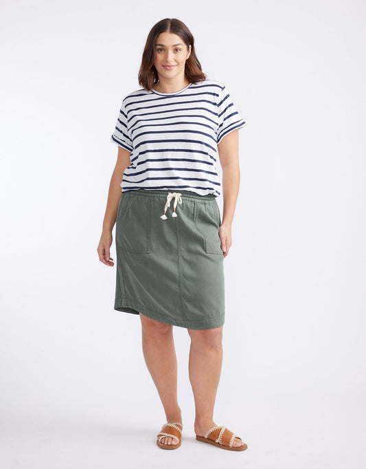 White & Co. Turn Back T-Shirt (White/Navy Stripe)