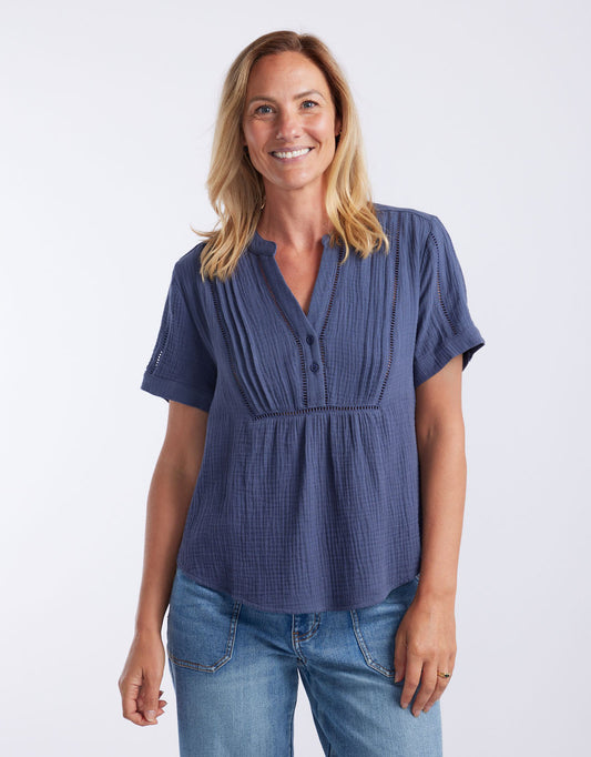 Positano Top - (Washed Navy)