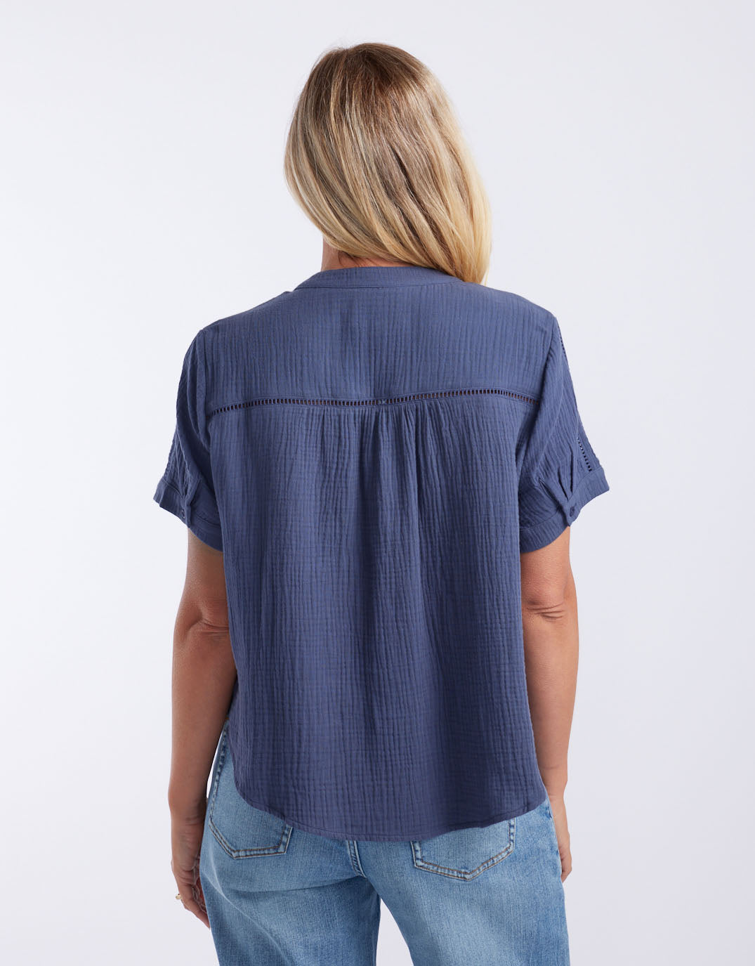 White & Co. Positano Top (Washed Navy)