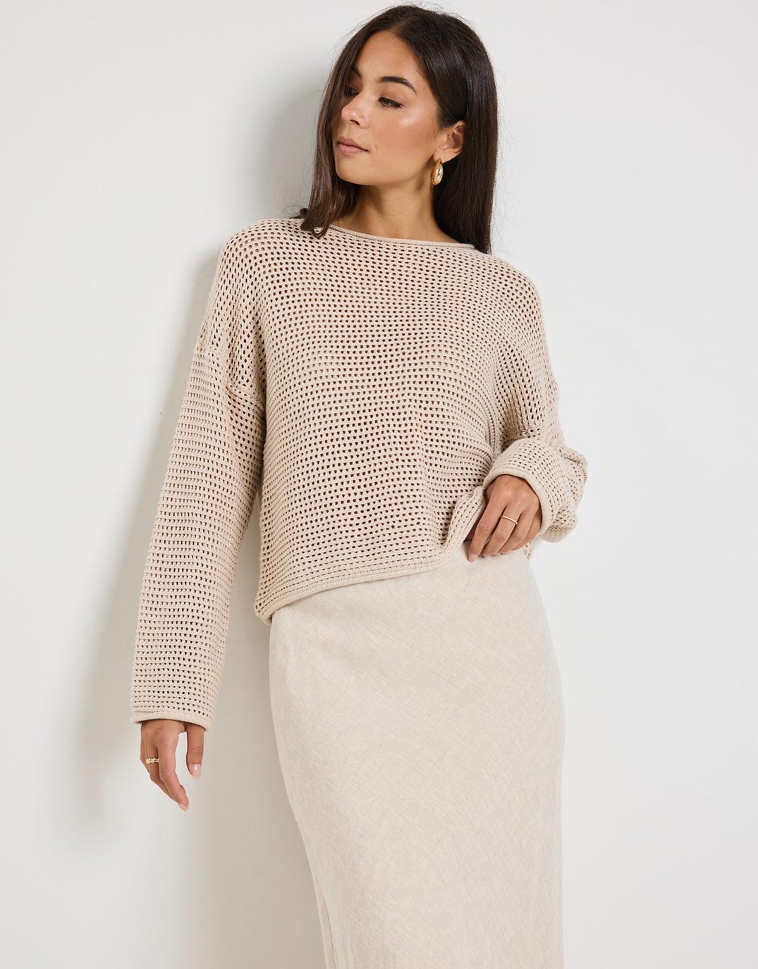 Re:Union The Label Dawn Crochet Knit Jumper (String)