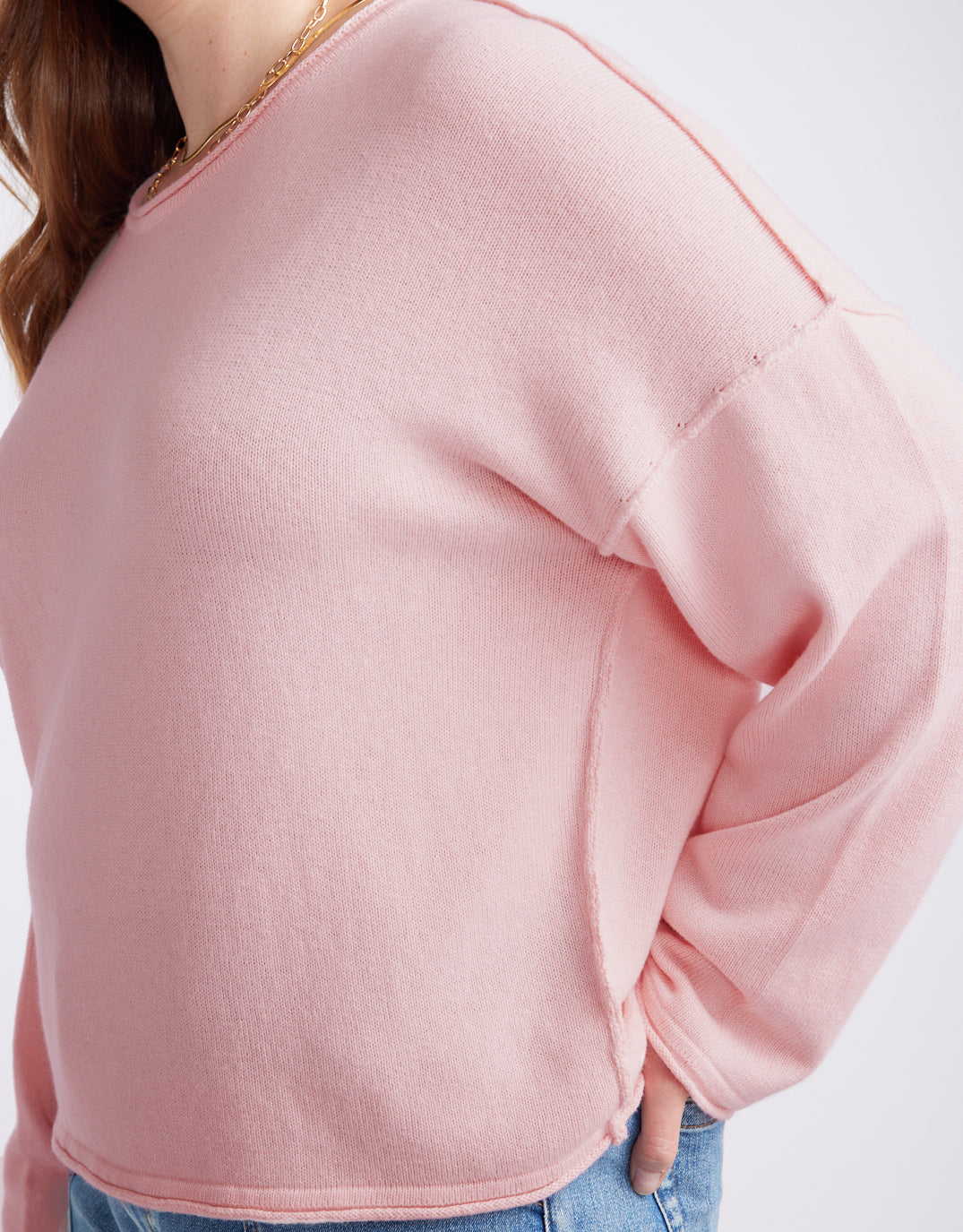 White & Co. Sorrento Raw Edge Knit (Ice Pink)