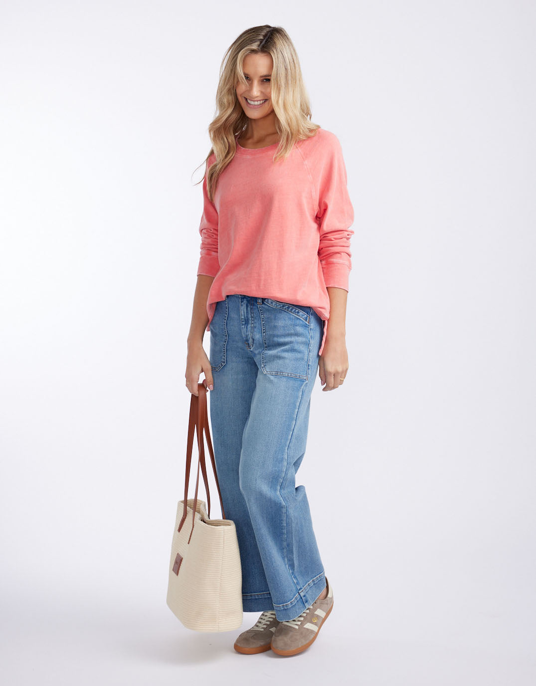 White & Co. Sunset Throw On Top (Melon)