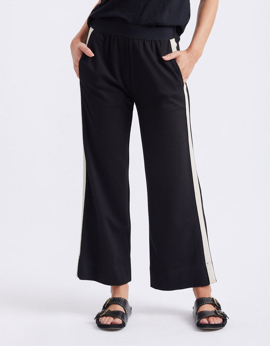 Timeless 7/8 Ponte Pant - (Black/Beige Stripe)