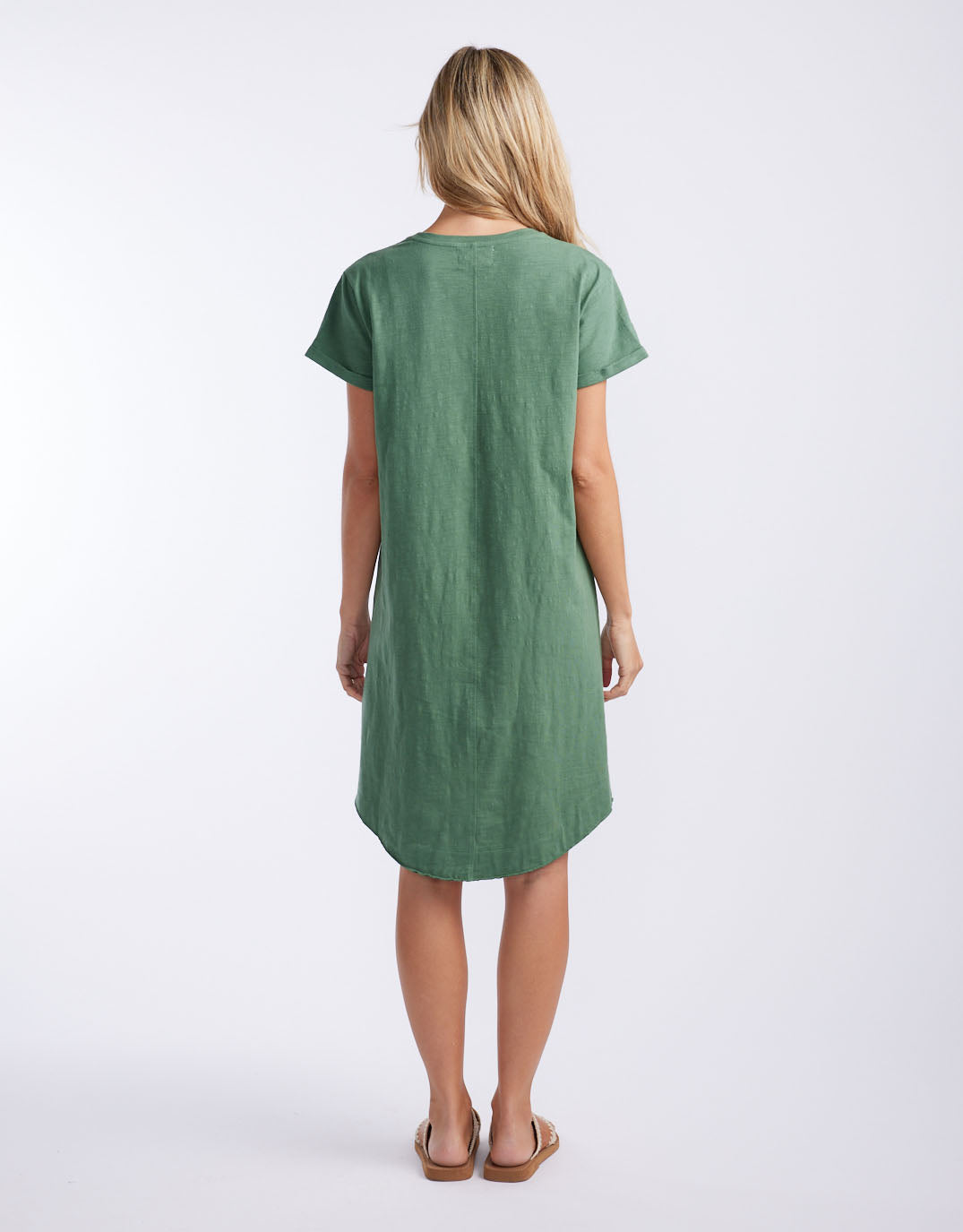 White & Co. Turn Back Tee Short Dress (Khaki)