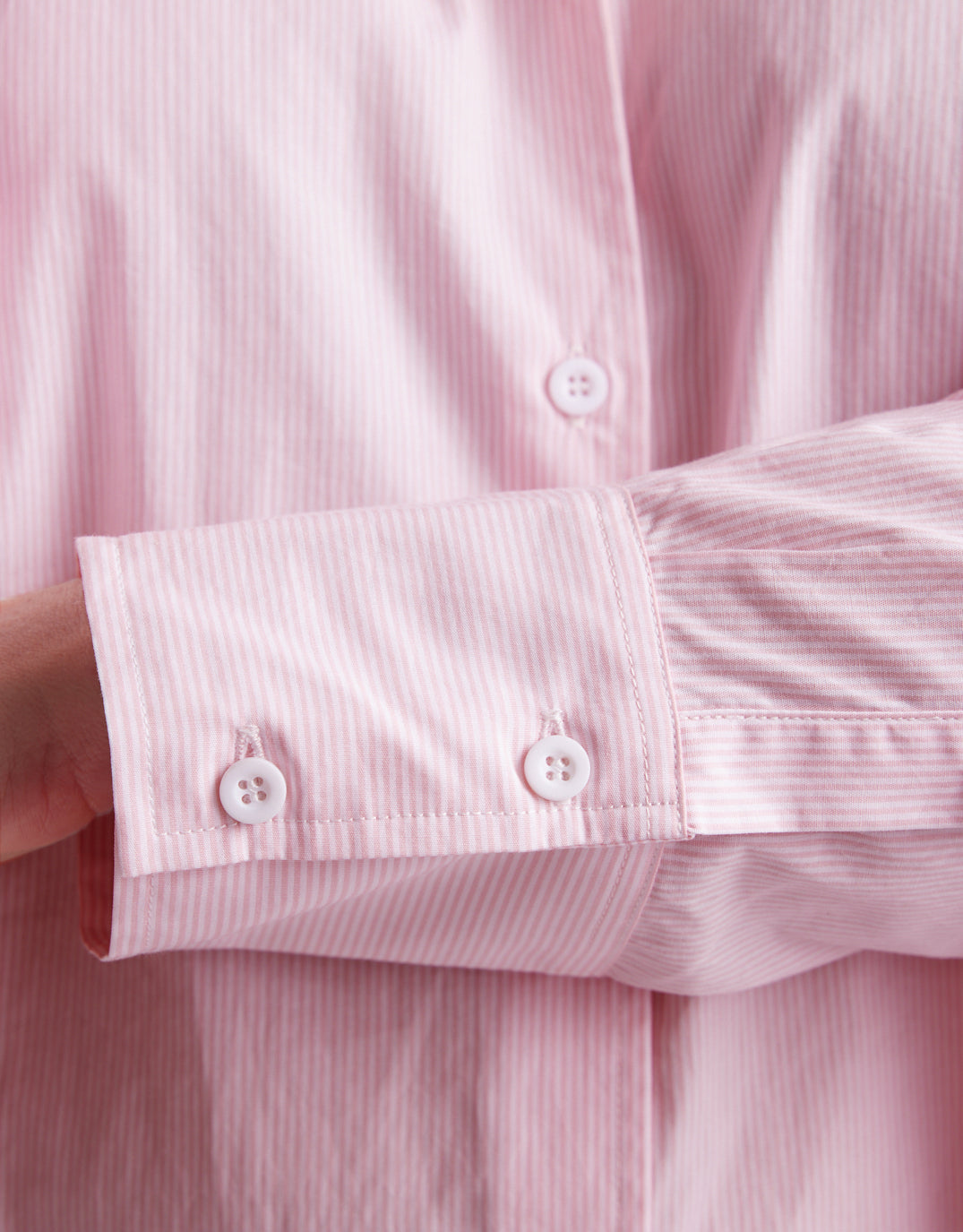 White & Co. Hayley Classic Shirt (Pale Pink Stripe)