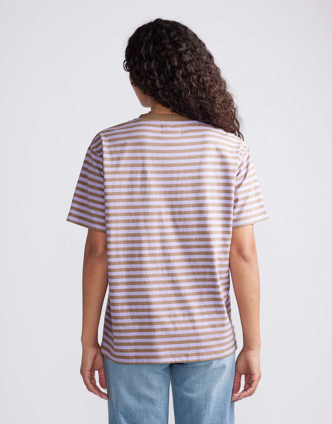 White & Co. Relaxed Tee (Lilac/Chocolate)