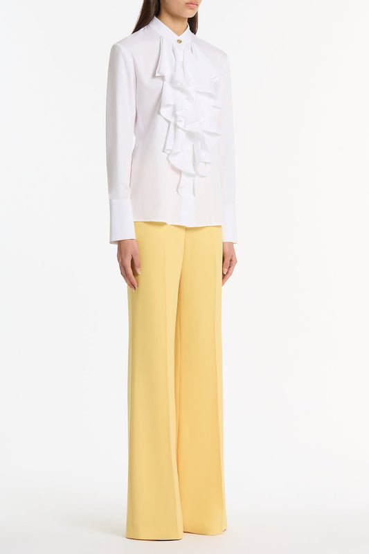 Carla Zampatti Cotton Frill Front Shirt (White)