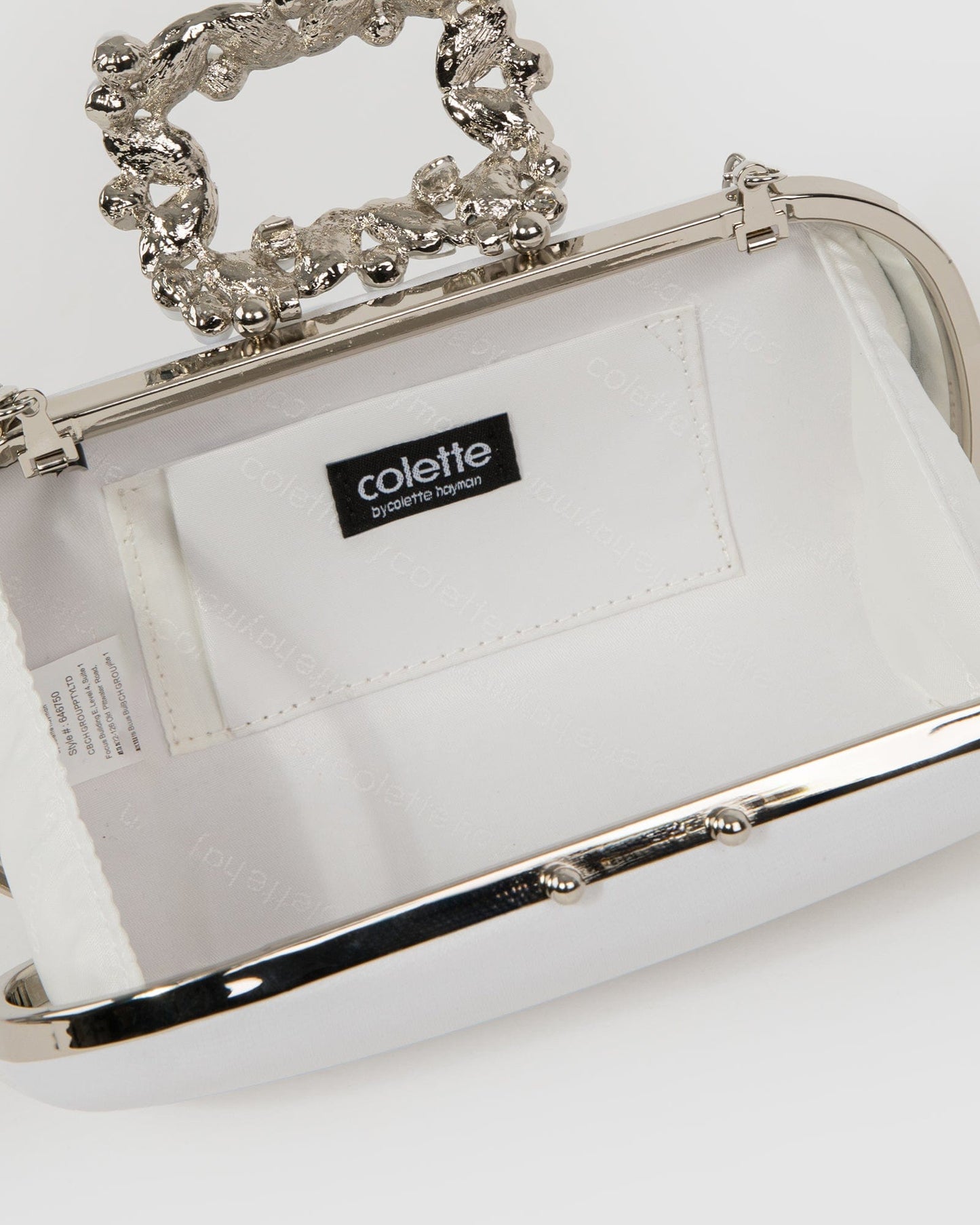 Colette by Colette Hayman Keeley Crystal Clasp Clutch Bag (White)