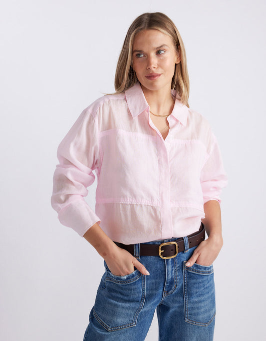 White & Co. Chloe Panel Shirt (Pink)