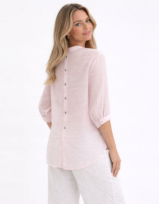 Allegra Linen Shirt - (Ballet Pink)