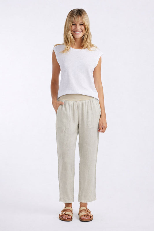 Sorrento Linen Pants - (Beige)