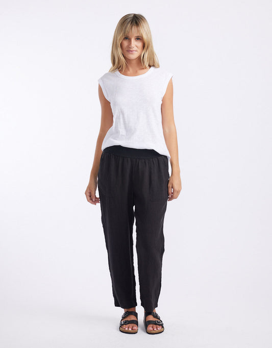 Sorrento Linen Pants - (Black)
