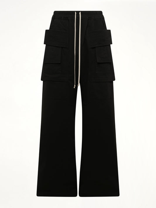 RICK OWENS DRKSHDW Creatch Wide Cargo Drawstring (Black)