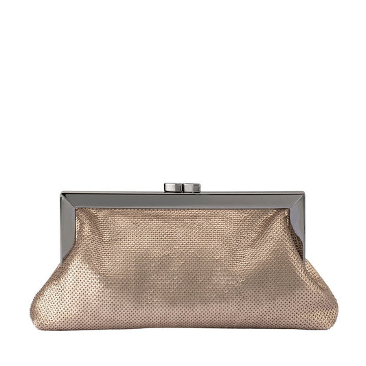 Olga Berg ZEPHYR Sequin Clutch (Pewter)