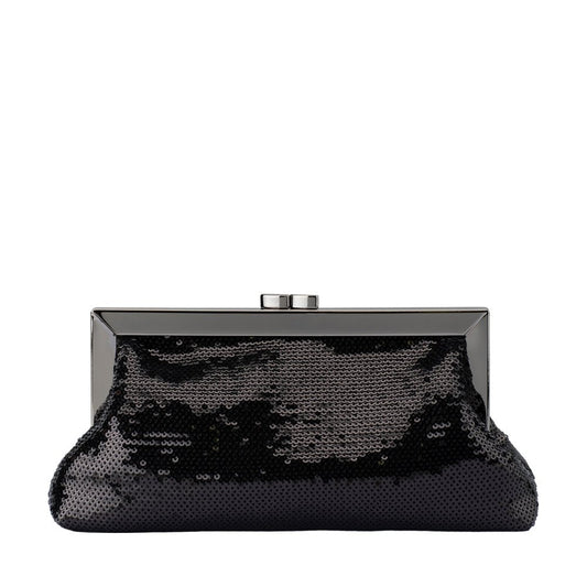 Olga Berg ZEPHYR Sequin Clutch (Black)