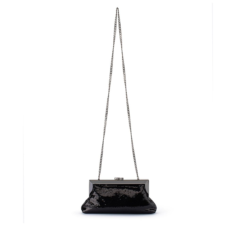 Olga Berg ZEPHYR Sequin Clutch (Black)