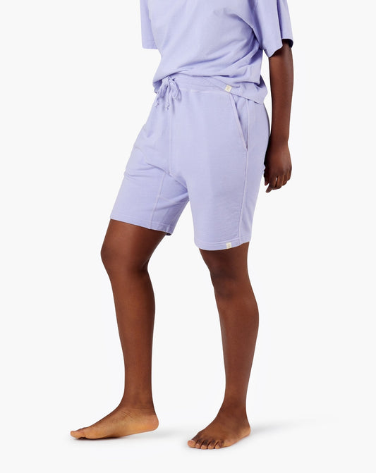 Image of a model wearing Shorts. Productname: Core Short Lovely Lavender in Lovely Lavender colour by brand - TKEES