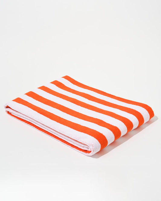 Image of Towels. Product name - Towel Set Narrow Stripe in Orange in colour by brand - Aeyre