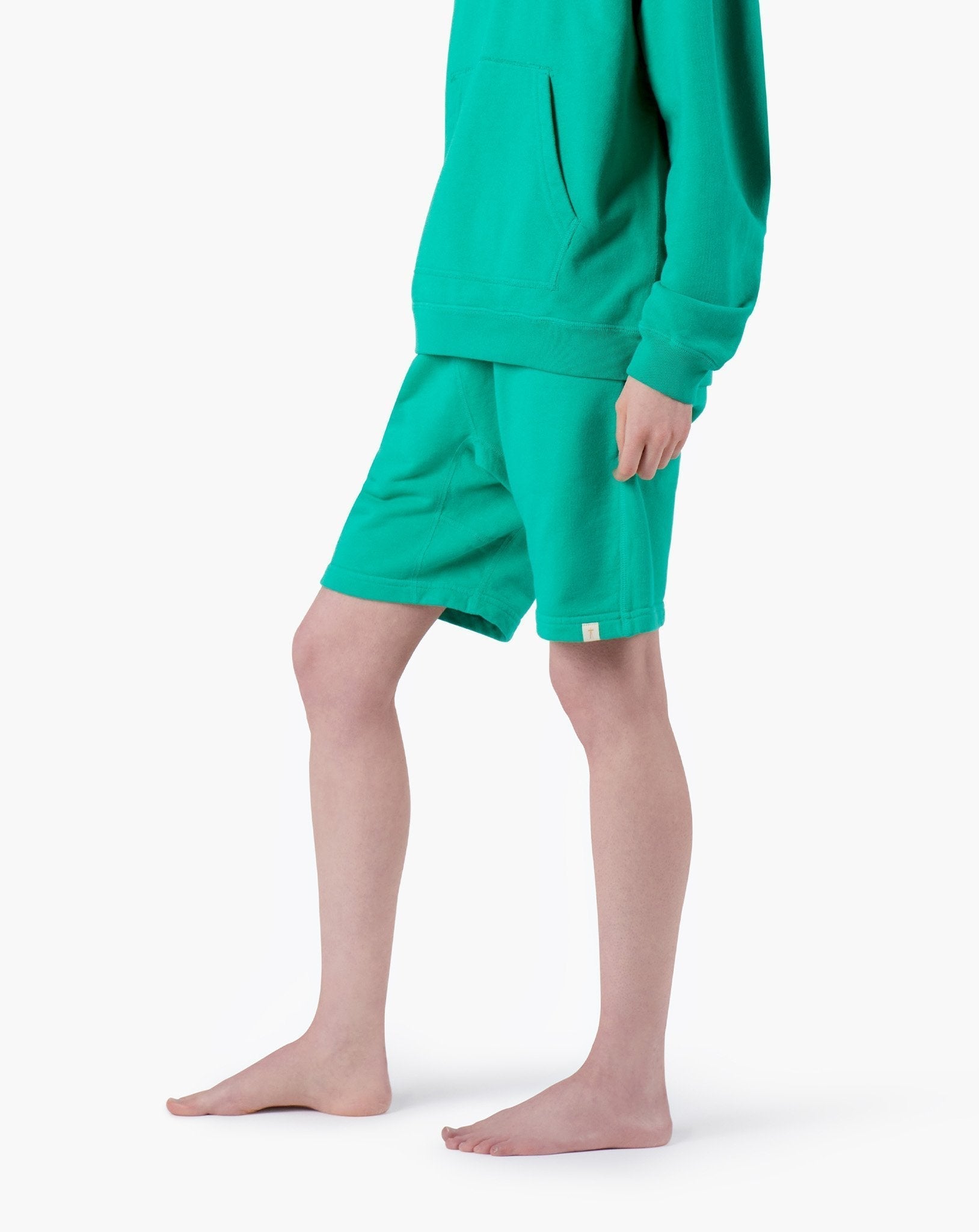 Image of a model wearing Shorts. Productname: Core Short Shamrock in Shamrock colour by brand - TKEES