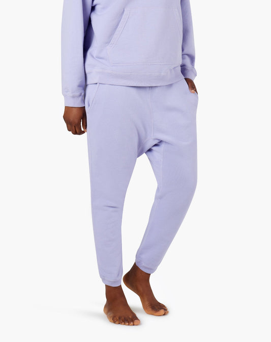 Image of a model wearing Pants. Productname: Core Jogger Lovely Lavender in Lovely Lavender colour by brand - TKEES