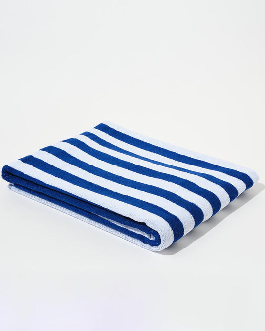 Image of Towels. Product name - Towel Set Narrow Stripe in Cobalt in colour by brand - Aeyre