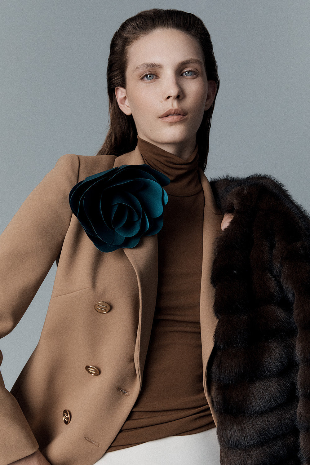 Carla Zampatti Serpentine Fiore Brooch (Green)