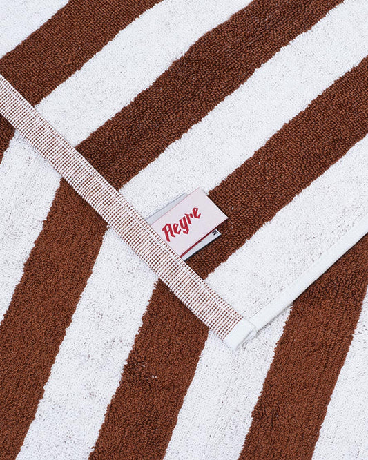 Aeyre Towel Set Narrow Stripe in Brown