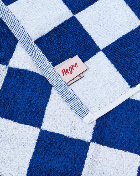 Aeyre Towel Set Big Check in Cobalt