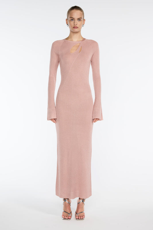 Image of Dresses. Productname: Shimmer L/S Knit Dress in Pink colour by brand - Manning Cartell