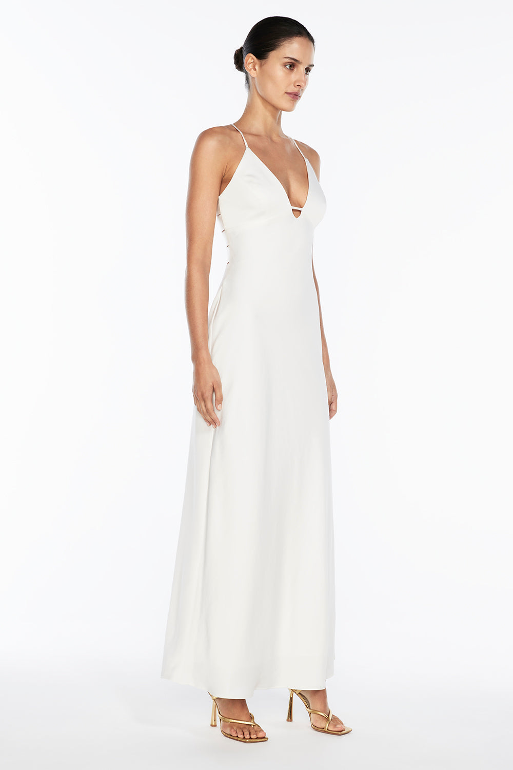 Time To Shine Slip Dress (Off White)