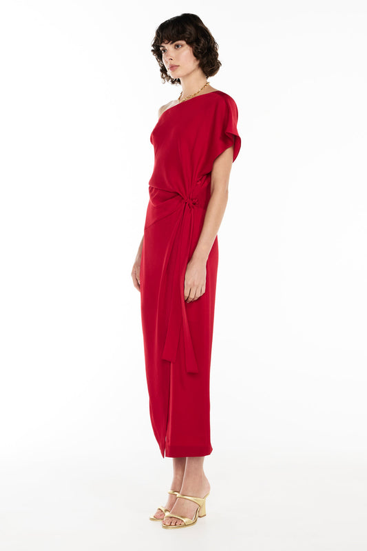 In Essence Off Shoulder Dress (Ruby Red)