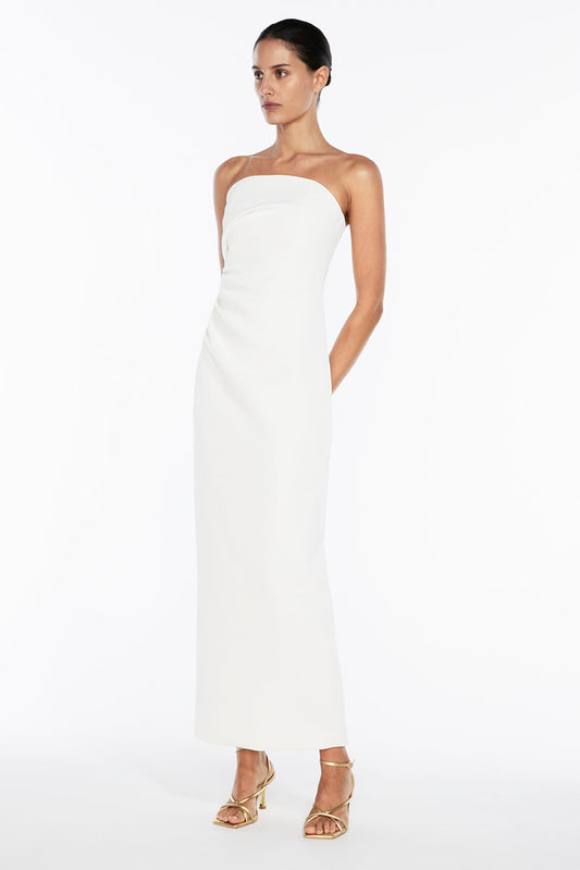 Fast Forward Strapless Dress (White)