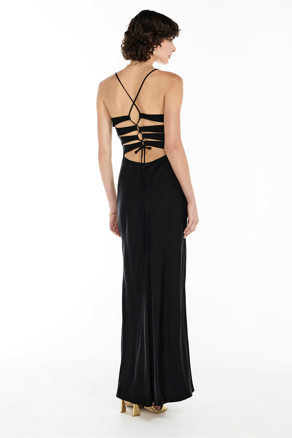 Time To Shine Slip Dress (Black)