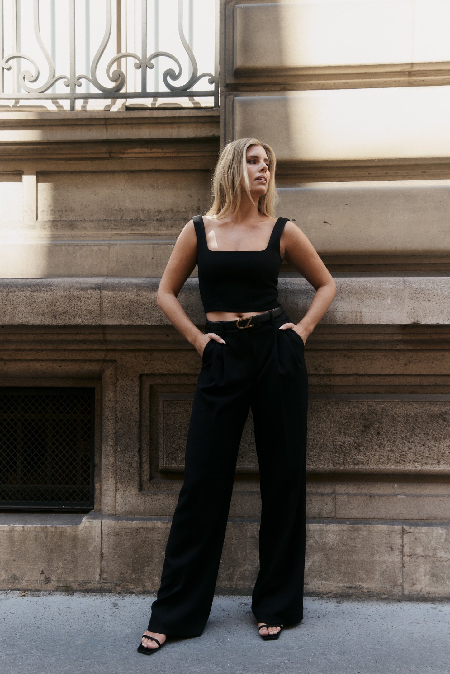 Carla Zampatti Crepe Wide Leg Pant (Black)