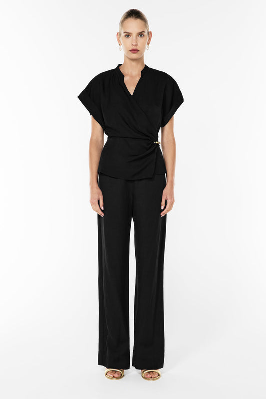 Image of a model wearing Pants. Productname: Florence Pant in BLACK colour by brand - Manning Cartell
