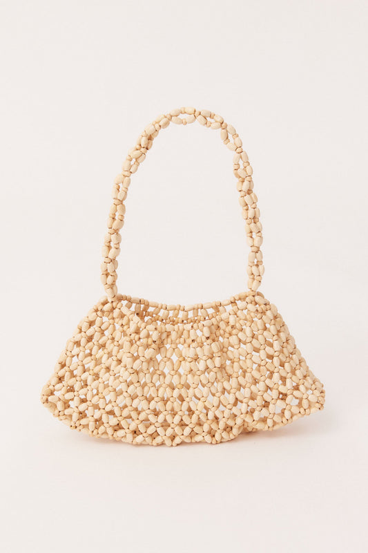 Image of Bags. Productname: SNDYS BEADED HANDBAG in Ivory colour by brand - SNDYS