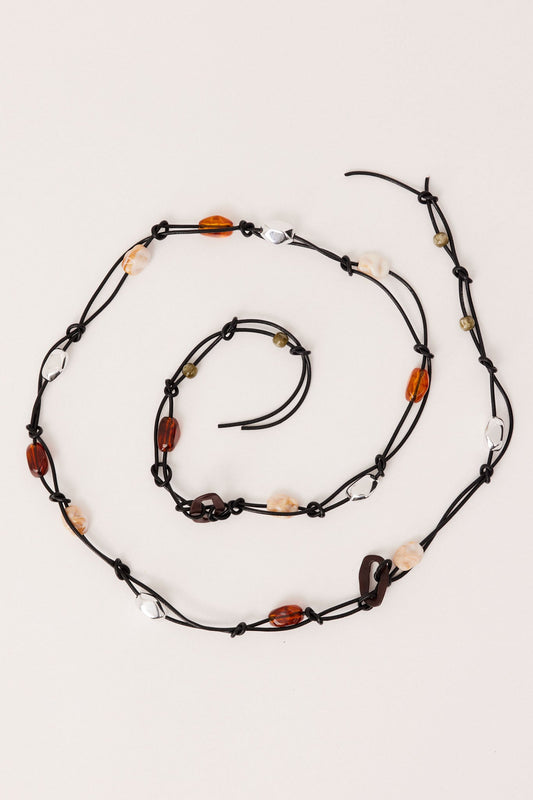 Image of Accessories. Productname: SNDYS BEADED BELT in Black colour by brand - SNDYS