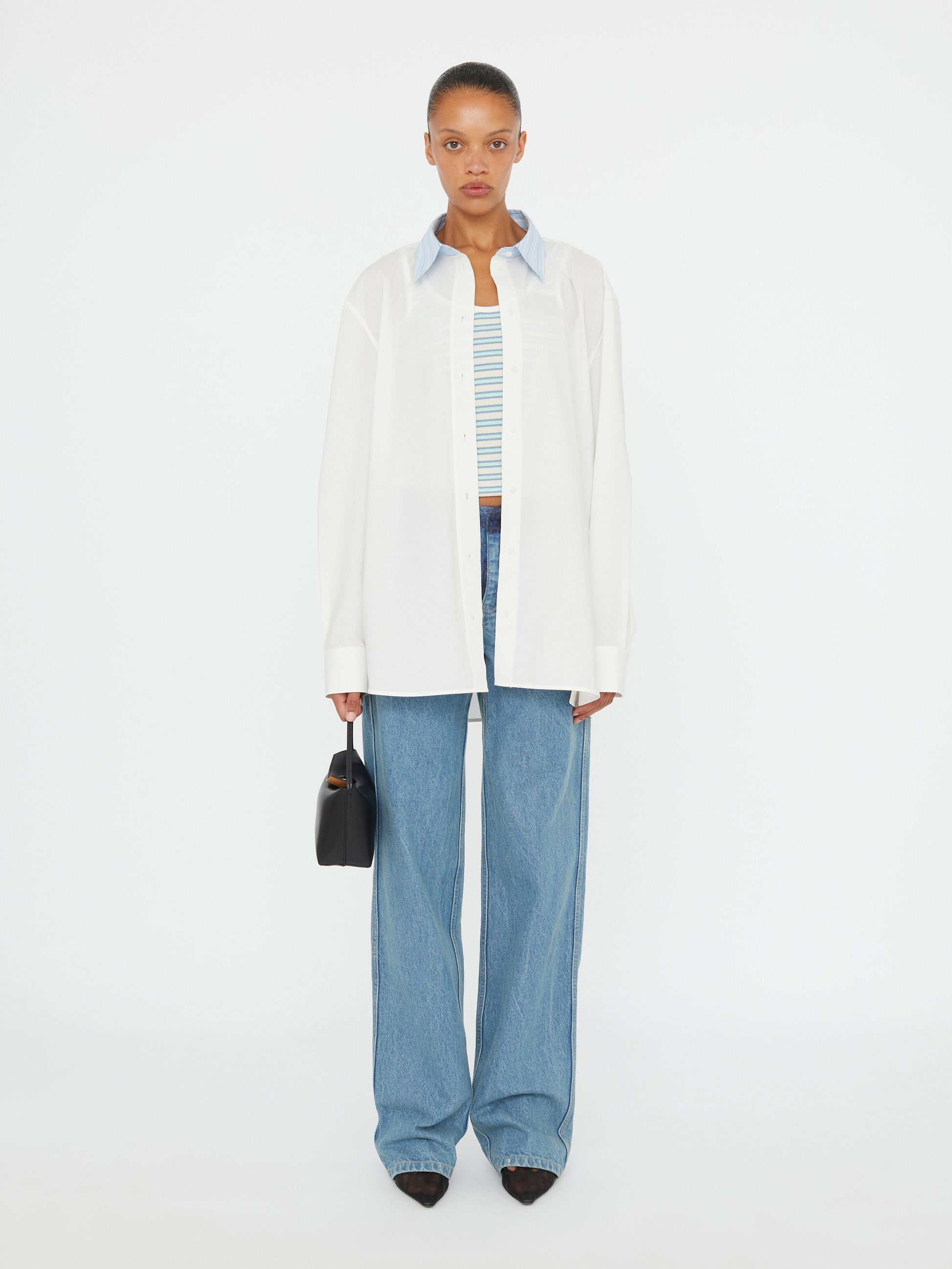 Image of Shirts. Product name - Milo Layered Vacant Tank Shirt in Shirt colour by brand - Christopher Esber