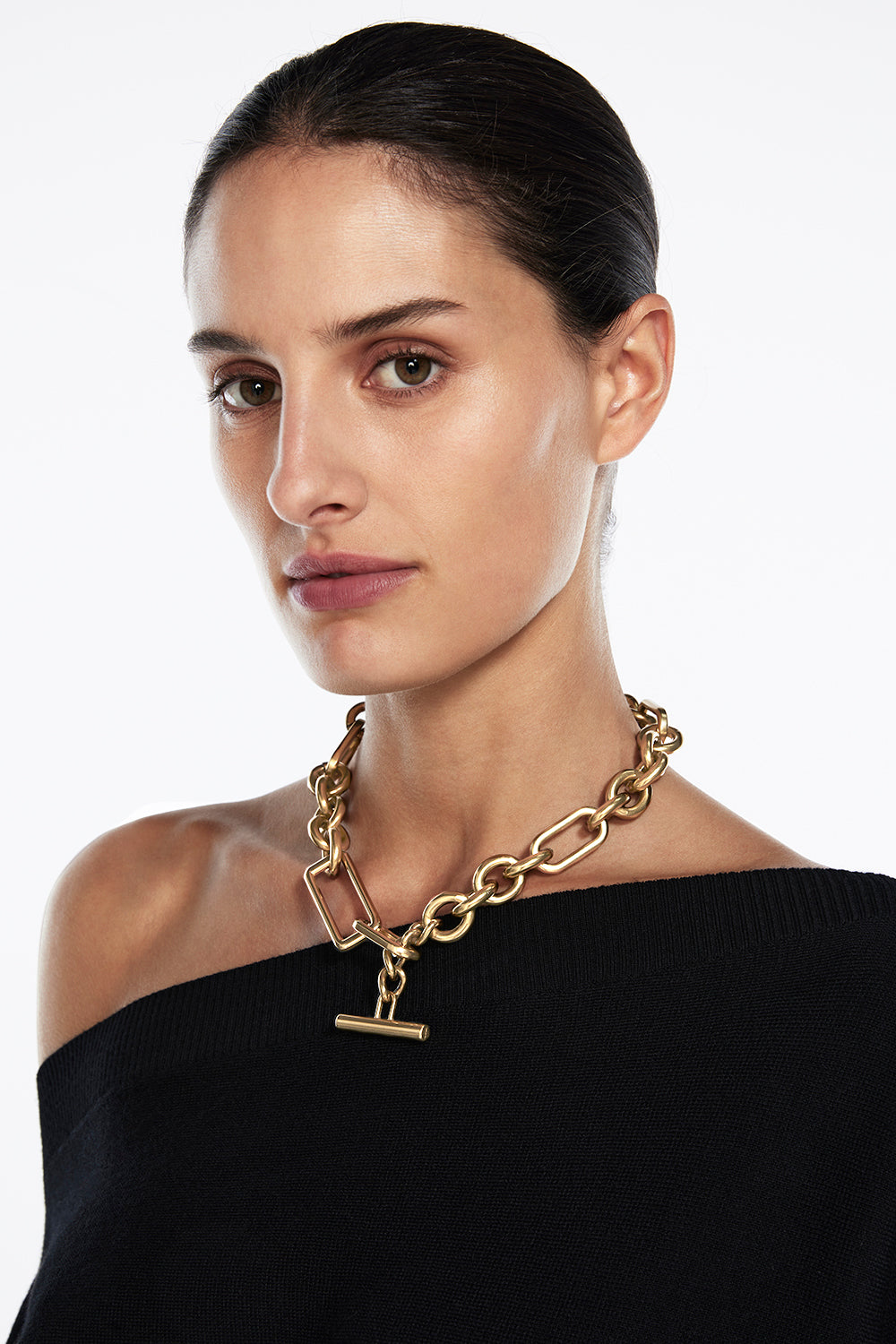 Image of Necklaces. Productname: Fob Chain Necklace in BRASS colour by brand - Manning Cartell