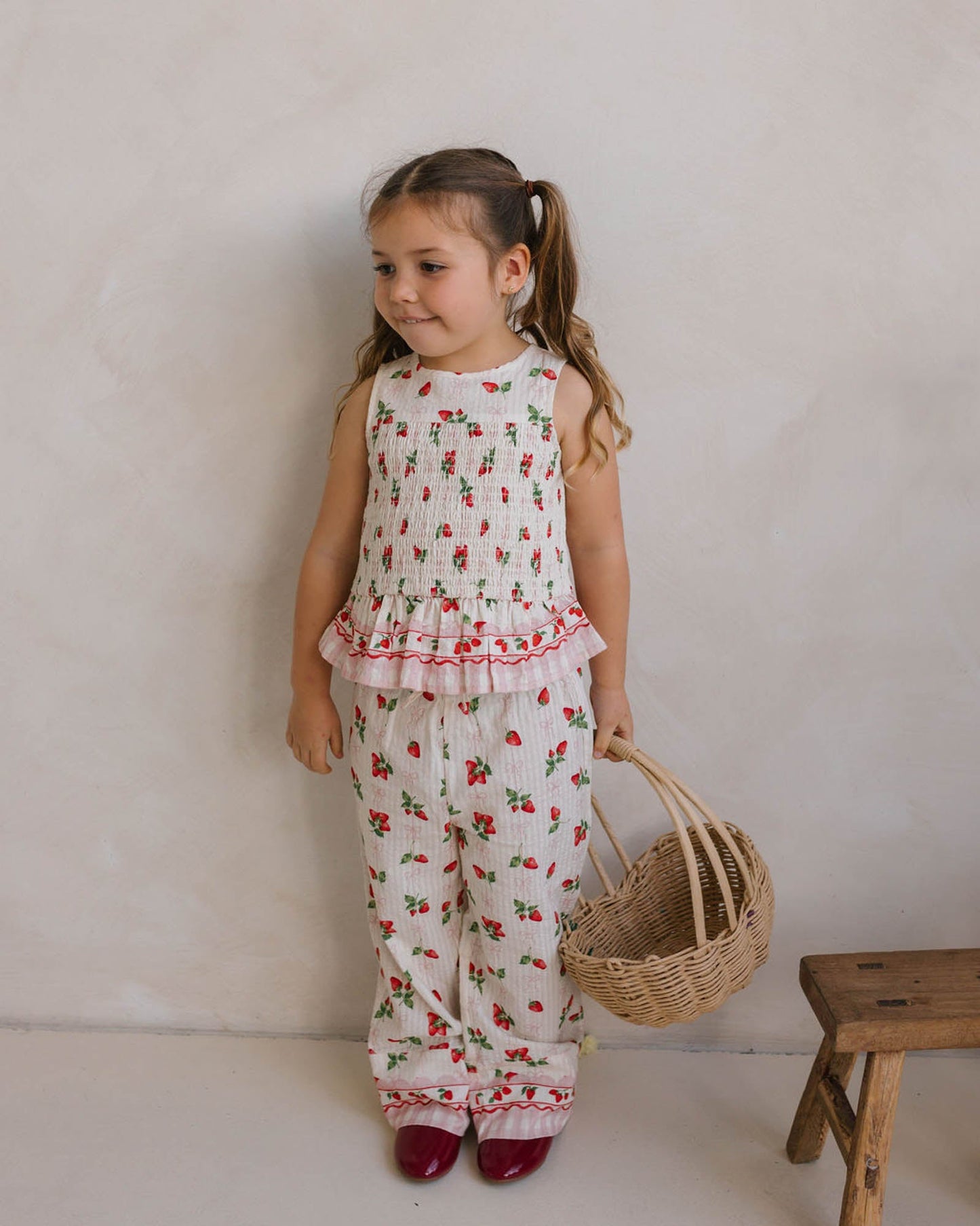 Walnut Melbourne Poppy Top (Strawberries And Cream)