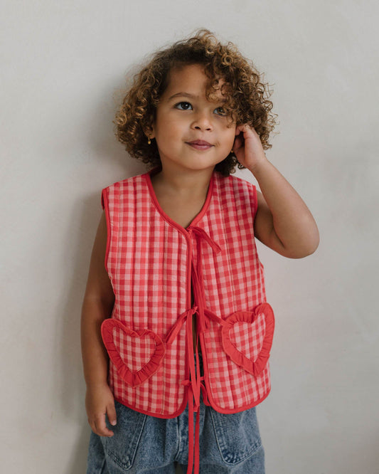 Image of Coats & Jackets. Productname: Walnut Melbourne Aurora Vest in Love Check colour by brand - Walnut Melbourne